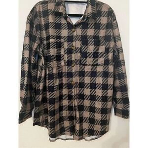NWOT Izuria XL Black and Khaki Lightweight Shacket